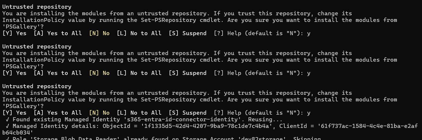 PowerShell consent prompt requesting Graph and Azure module permissions